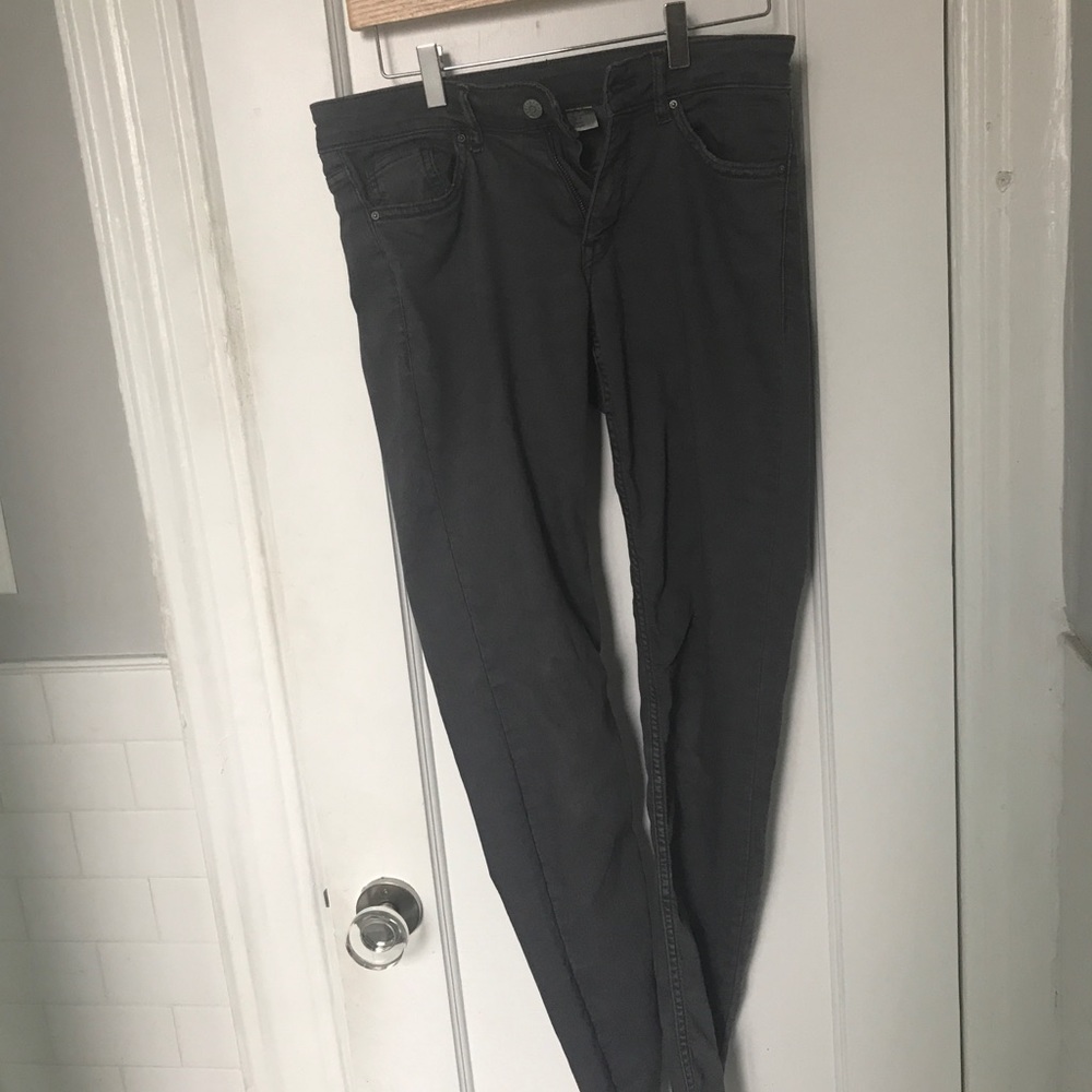 Grey low rise skinny jeans